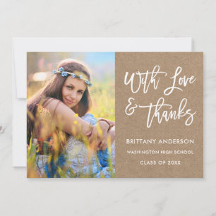 Brush Script Love Merci Graduation Kraft