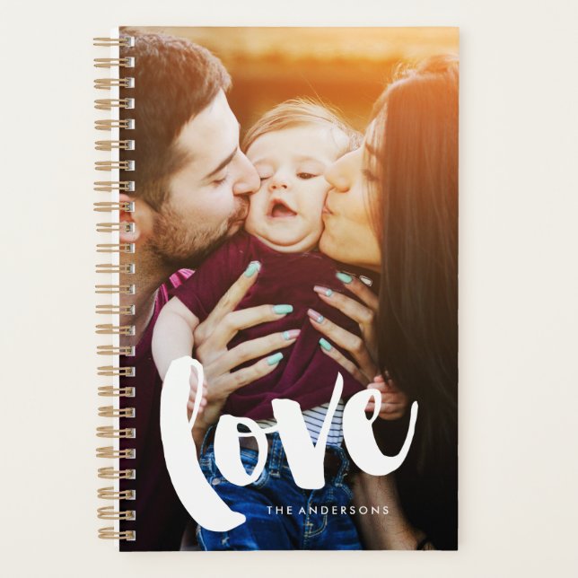 Brush Script "Love" Overlay Photo Planner (Front)