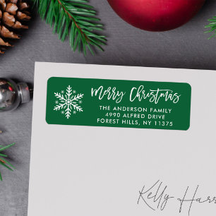 Brush Script Merry Christmas Script Return Address