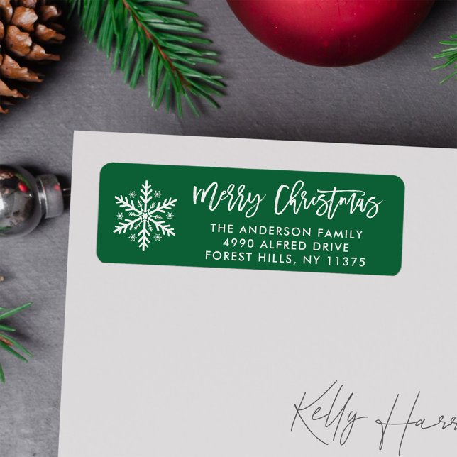 Brush Script Merry Christmas Script Return Address (Creator Uploaded)