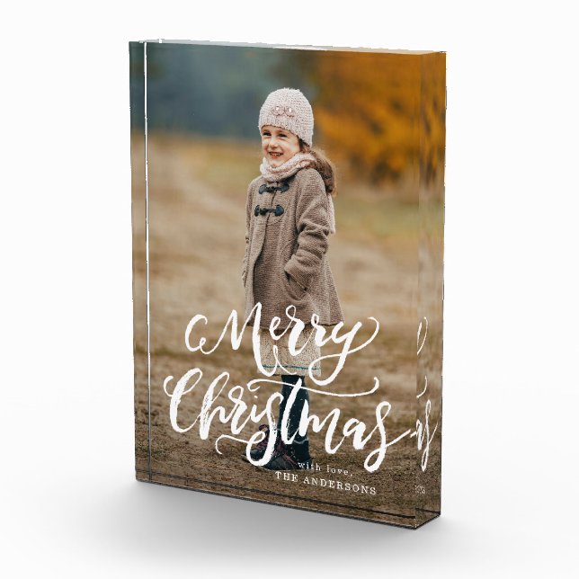 Brush Script Merry | Holiday Photo Block (Right)