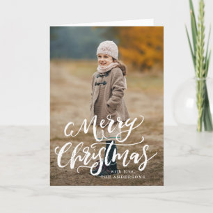 Brush Script Merry Holiday Photo Greeting Card