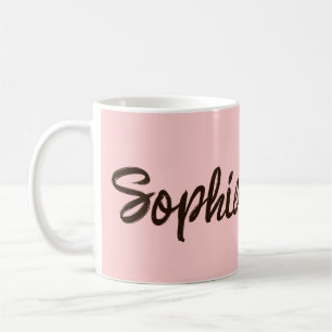 Brush Script Name Pretty Pink Personalized Mug