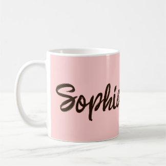 Brush Script Name Pretty Pink Personalized Mug