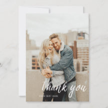 Brush Script Photo Thank You Card