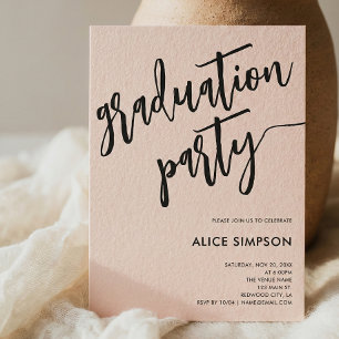 Brush Script Simple Photo Graduation Party Invitation