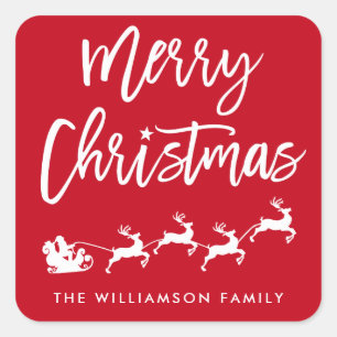 Brush Script Star Santa Christmas Envelope Seal