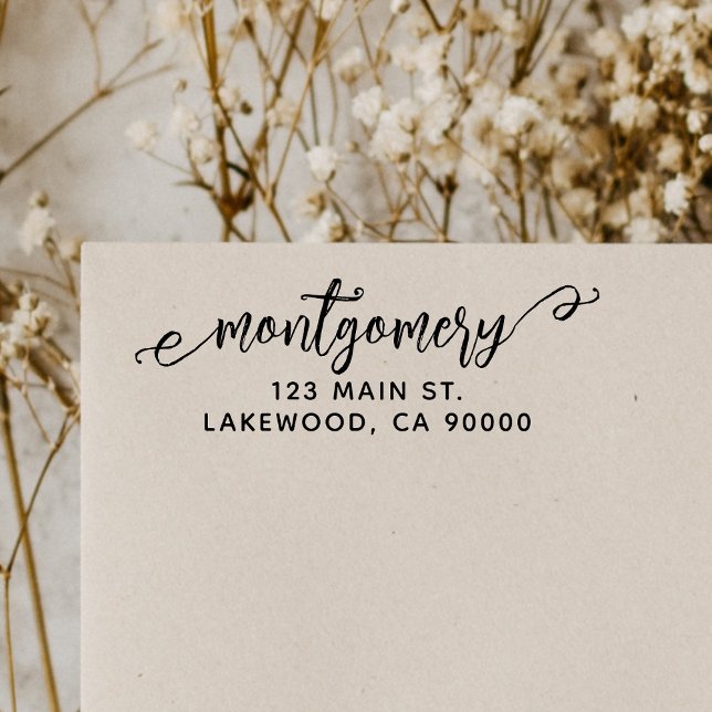 Brush Script Stylish Return Address Self-inking Stamp (Creator Uploaded)