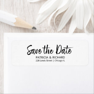 Brush Script Wedding Save The Date Return Address 
