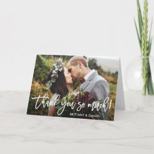 Brush Script Wedding Thank You So Much Wht Fold Card