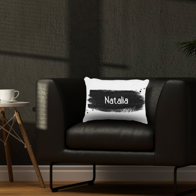 Brush Stroke Black Accent Pillow (Creator Uploaded)