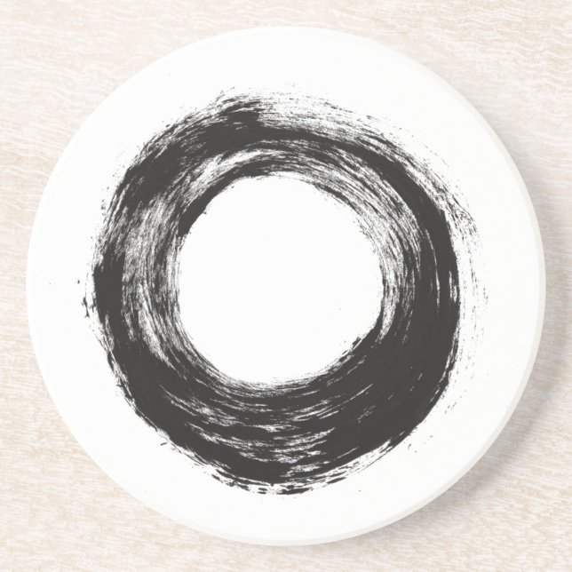 Brush stroke circle texture coaster (Front)