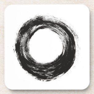 Brush stroke circle texture coaster