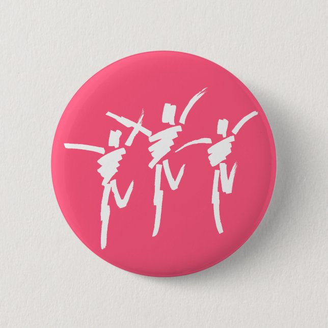 Brush Stroke Dance Trio Button in Dark Pink (Front)
