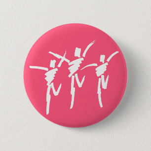 Brush Stroke Dance Trio Button in Dark Pink