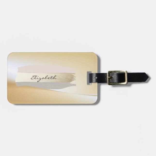 Brush Stroke  , Girl Silhouette,Personalized Luggage Tag (Front Horizontal)