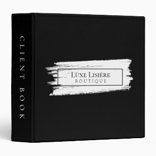 Brush Stroke modern Black Boutique Business Binder