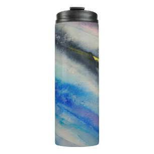 brush stroke, painting Abstract watercolor colorf Thermal Tumbler