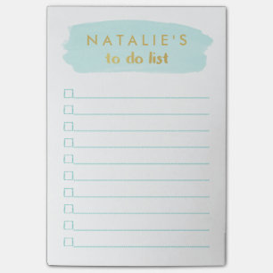 Brush Stroke Personalized To Do List Post-it Notes