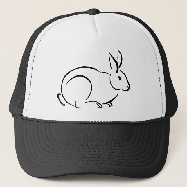Brush stroke rabbit trucker hat (Front)