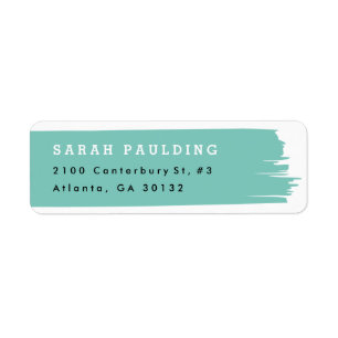 Brush stroke return address label