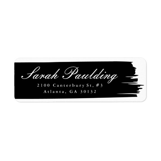 Brush stroke return address label