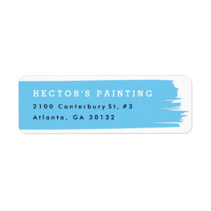 Brush stroke return address label