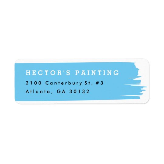 Brush stroke return address label