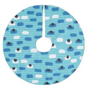 Brush stroke seamless pattern, hand-drawn. brushed polyester tree skirt