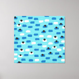 Brush stroke seamless pattern, hand-drawn. canvas print