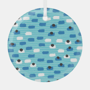 Brush stroke seamless pattern, hand-drawn. glass ornament