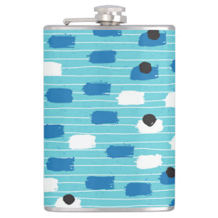 Brush stroke seamless pattern, hand-drawn. hip flask