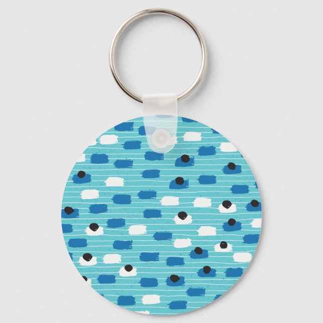 Brush stroke seamless pattern, hand-drawn. keychain (Front)