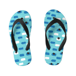 Brush stroke seamless pattern, hand-drawn. kid's flip flops