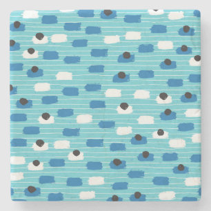 Brush stroke seamless pattern, hand-drawn. stone coaster