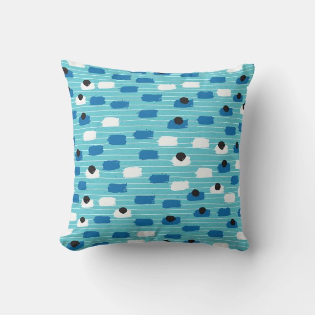 Brush stroke seamless pattern, hand-drawn. throw pillow (Front)