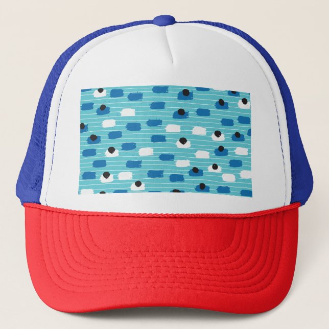 Brush stroke seamless pattern, hand-drawn. trucker hat (Front)