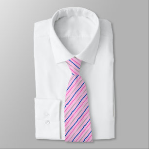 Brush Stroke Striped Soft Pink Wedding Two-sided Tie