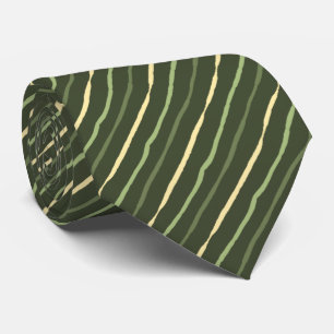 Brush Stroke Striped Tonal Olives Two-sided Tie