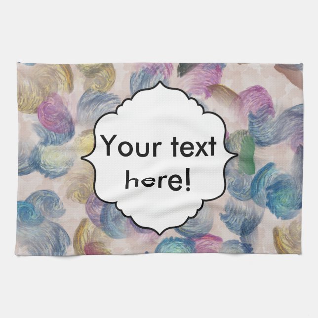 Brush strokes abstract design kitchen towel (Horizontal)