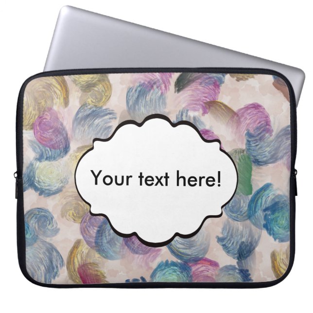 Brush strokes abstract design laptop sleeve (Front)