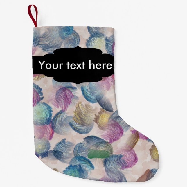 Brush strokes abstract design small christmas stocking (Front)