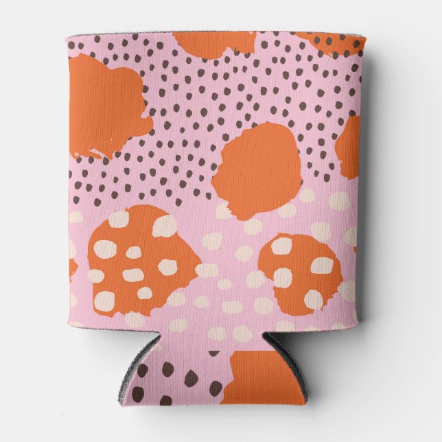 Brush Strokes: Abstract Multicolored Seamless. Can Cooler (Front)