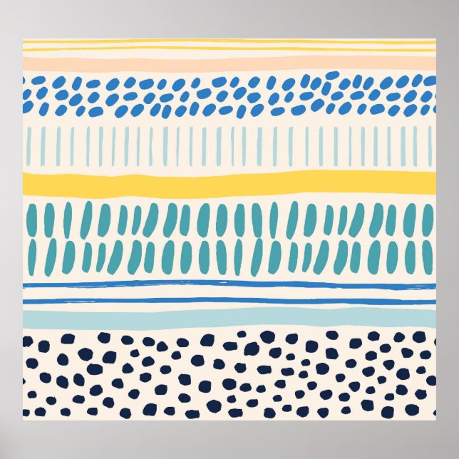 Brush Strokes: Abstract Seamless Fun Poster (Front)