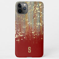 Brush Strokes and Confetti Dots with Gold Monogram