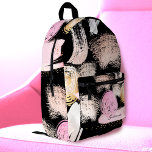 brush strokes and scribbles pattern on black printed backpack<br><div class="desc">girly backpack</div>