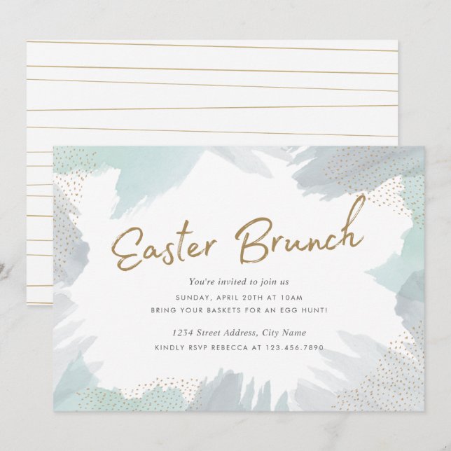 Brush Strokes Easter Invite (Front/Back)