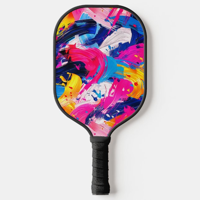 brush strokes pattern pickleball paddle (Front)