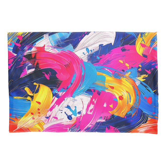 brush strokes pattern pillowcase (Front)