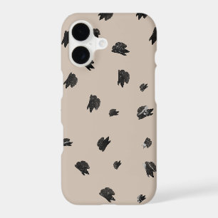 Brush strokes polka dots on beige